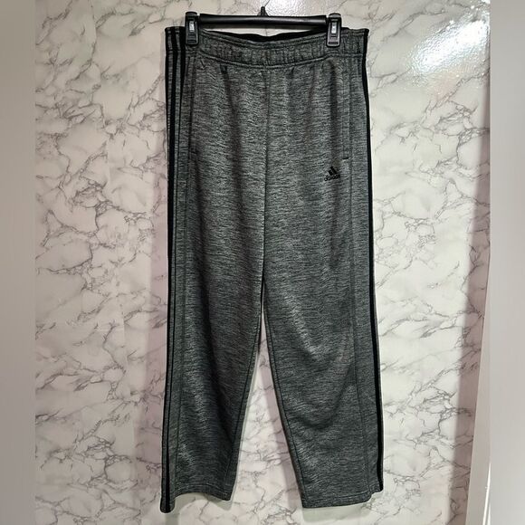 Adidas Climawarm Sweatpants Gray Black Pockets Mens L - Picture 1 of 5